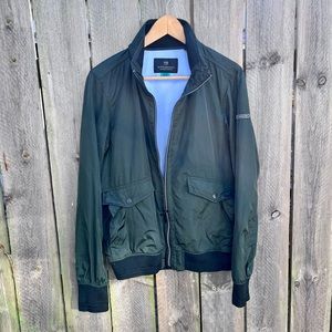 *Scotch & Soda | Nylon Bomber Jacket with Full Zip Front in Olive Green Size S